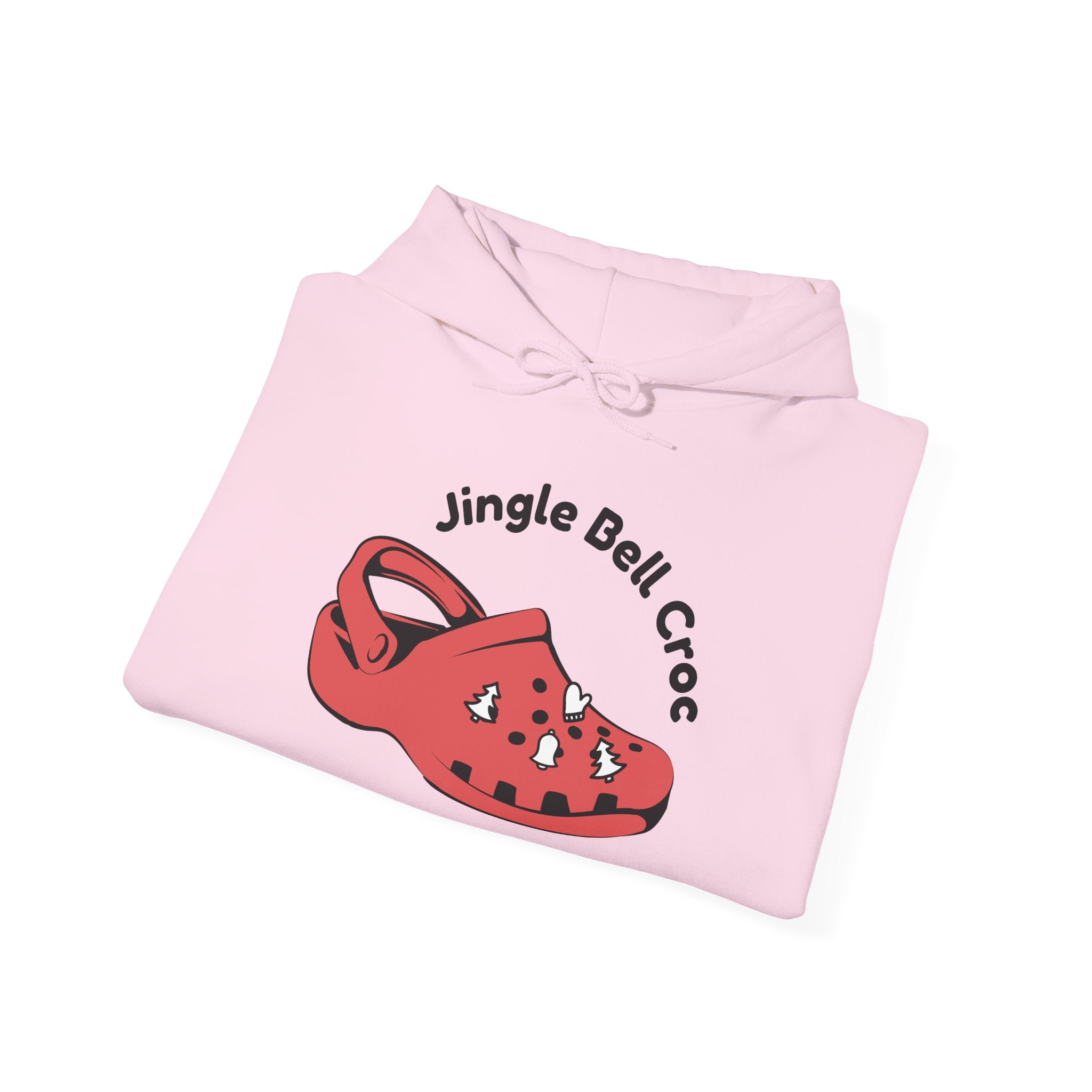 Holiday 'Jingle Bell Croc' Hoodie - Festive Red Croc Graphic Sweatshirt