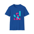 Geometric Memphis Retro Tee — Pink & Teal 80s Abstract Graphic T-Shirt