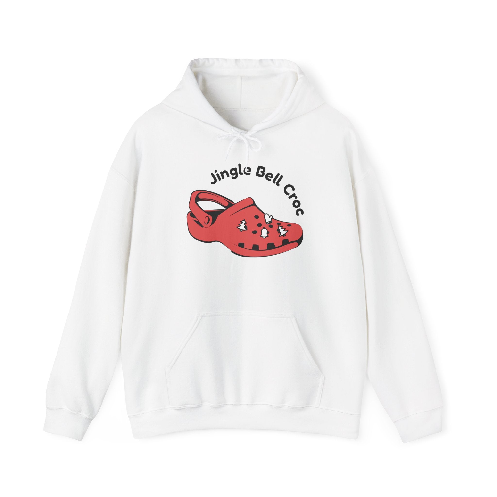 Holiday 'Jingle Bell Croc' Hoodie - Festive Red Croc Graphic Sweatshirt